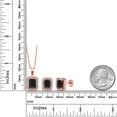 thumbnail image 3 of Gem Stone King 18K Rose Gold Plated Silver Black Onyx Pendant and Earrings Jewelry Set for Women | 6.13 Cttw | Emerald Cut 9X7MM and 8X6MM | Gemstone December Birthstone | with 18 inch Silver Chain, 3 of 4