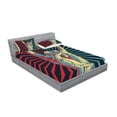 thumbnail image 2 of Ambesonne Colorful Fitted Sheet & Pillow Sham Set, Rock 'n' Roll Hand Sign, Queen, Multicolor, 2 of 2