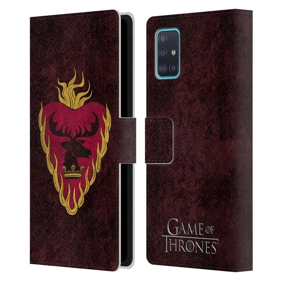 Head Case Designs Officially Licensed HBO Game of Thrones Dark Distressed Look Sigils Stannis Leather Book Wallet Case Cover Compatible with Samsung Galaxy A51 (2019)