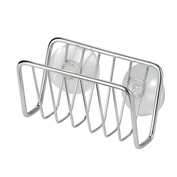 ACDANC Sponge Holder For Kitchen Sink Stainless Steel Suction Cup Sponge Caddy Silver Shelf