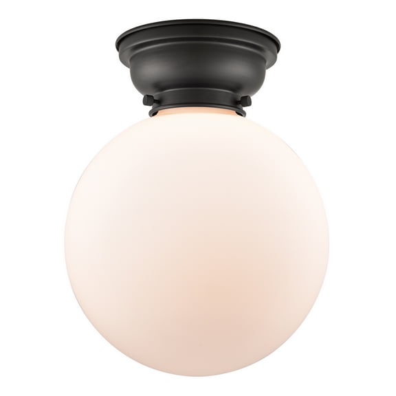 Innovations 623-1F-BK-G201-10-LED X-Large Beacon 1 Light 12 inch Flush Mount, Matte Black