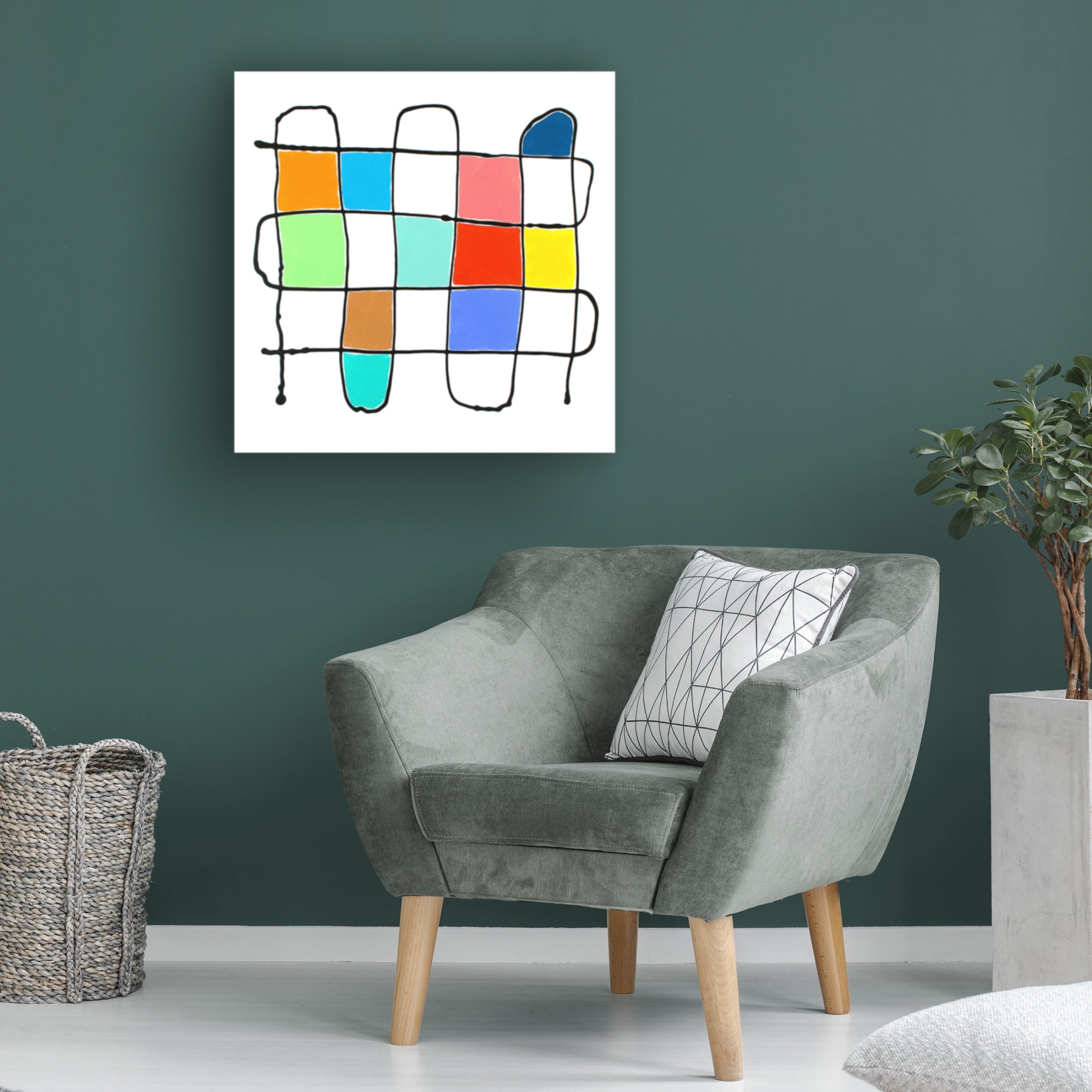 Canvas Wall Art - Sharon Pierce McCullough 'Colorful Thoughts' Wall Art for Living Room, Bedroom, or Office Décor by Trademark Fine Art - 18 x 18 Inches