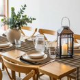 thumbnail image 6 of Brown Black Plaid Round 15 Inch Placemats Set of 6, Vintage Rustic Star Buffalo Check HeatResistant Non Slip Place Mats for Dining Table, Wipeable Braided Kitchen Table Mats for Housewarming, 6 of 9