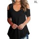 thumbnail image 1 of Blusa suelta de manga corta con camiseta sexy para niña con hombros descubiertos, negro, XL Noticed AP001291-04, 1 of 7