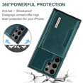 thumbnail image 4 of 2 in 1 Wallet Case for Samsung Galaxy S25 Ultra for Women Men, Detachable Cards Holder Magnetic Back Cover Stand Feature Shockproof Premium PU Leather Phone Cover for Samsung Galaxy S25 Ultra, Green, 4 of 12
