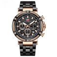 thumbnail image 1 of reloj de hombre luminoso de cuarzo impermeable Black Leisure, 1 of 3