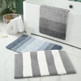 thumbnail image 4 of Alfombrilla de respaldo antideslizante Bañera de entrada Alfombra absorbente de agua Gradiente Cómoda alfombra de piso Almohadilla para los Suministros de limpieza para el hogar Azul Blanco 50x80cm Moyic HA063908-02, 4 of 6