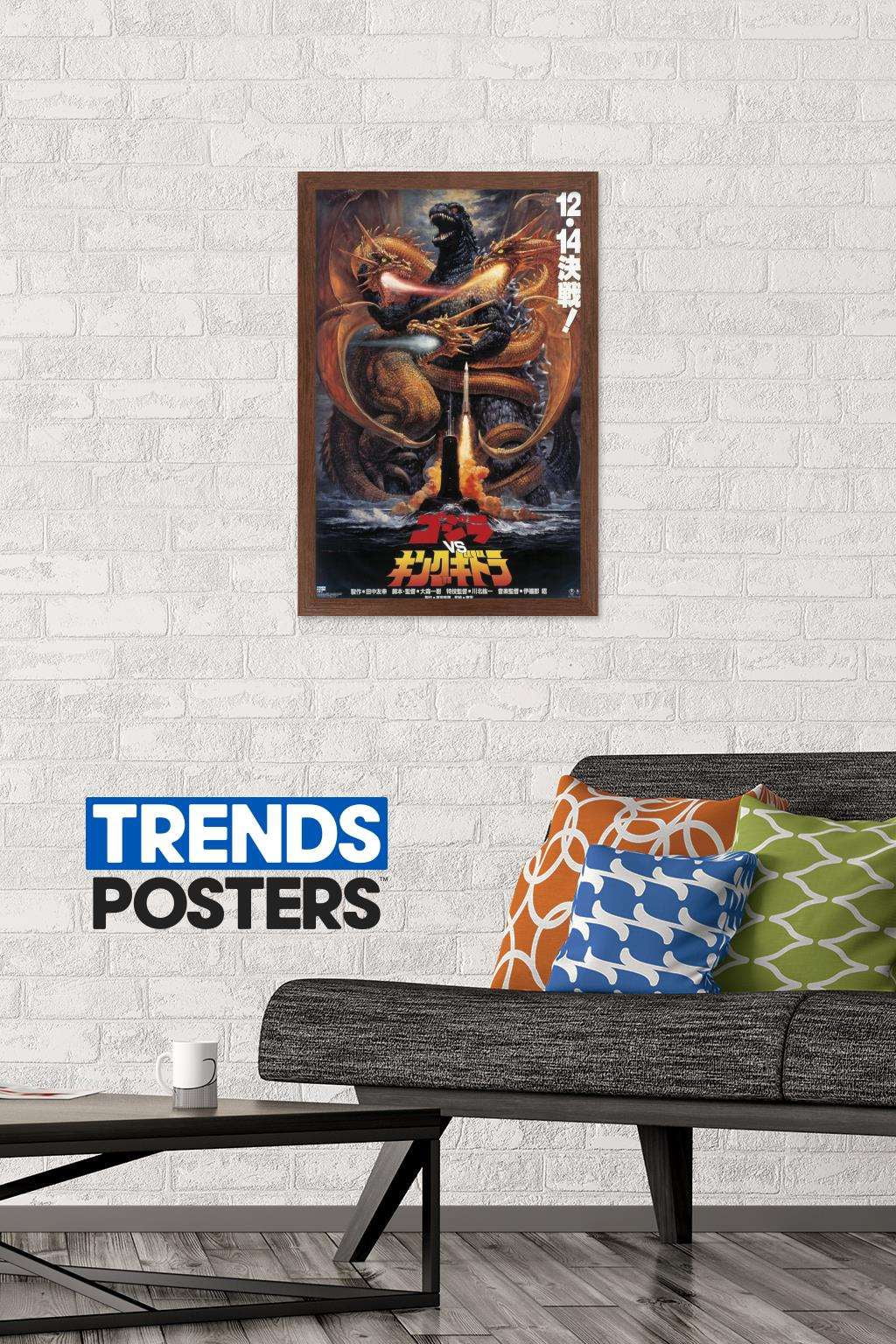 Godzilla - Godzilla vs King Gidorah (1991) Wall Poster, 14.725" x 22.375", Framed