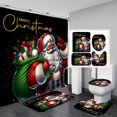 thumbnail image 1 of Juego de 4 cortinas de ducha navideñas con diseño de gnomo de invierno, regalo de Navidad de Papá Noel, árbol de Navidad, decoración rústica de casa de campo, cortina de ducha de tela impermeable,, 1 of 7