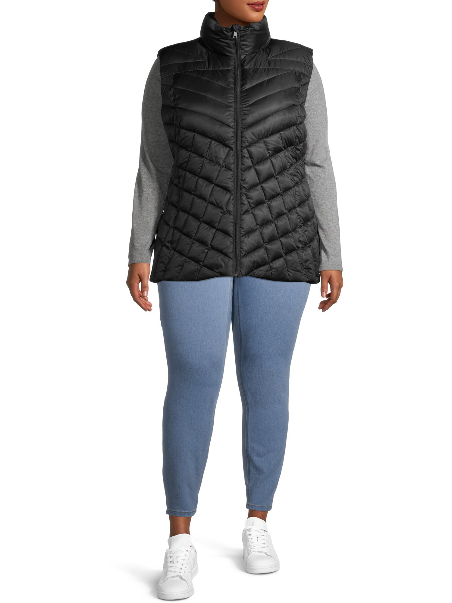 Big Chill Women's Plus Size Chevron Quilted Puffer Vest - Walmart.com