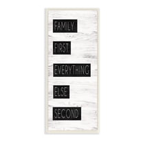 Stupell Industries Family First Loving Phrase Rustic Birch Pattern Graphic Art Unframed Art Print Wall Art, Design by Cindy Jacobs