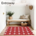 thumbnail image 3 of ODIKA 8'x10' Machine Washable Non-Slip Area Rug, Vintage Snowflake Medallion Holiday Festive Winter Wonderland High Traffic Rug, Red, 733079, 3 of 5