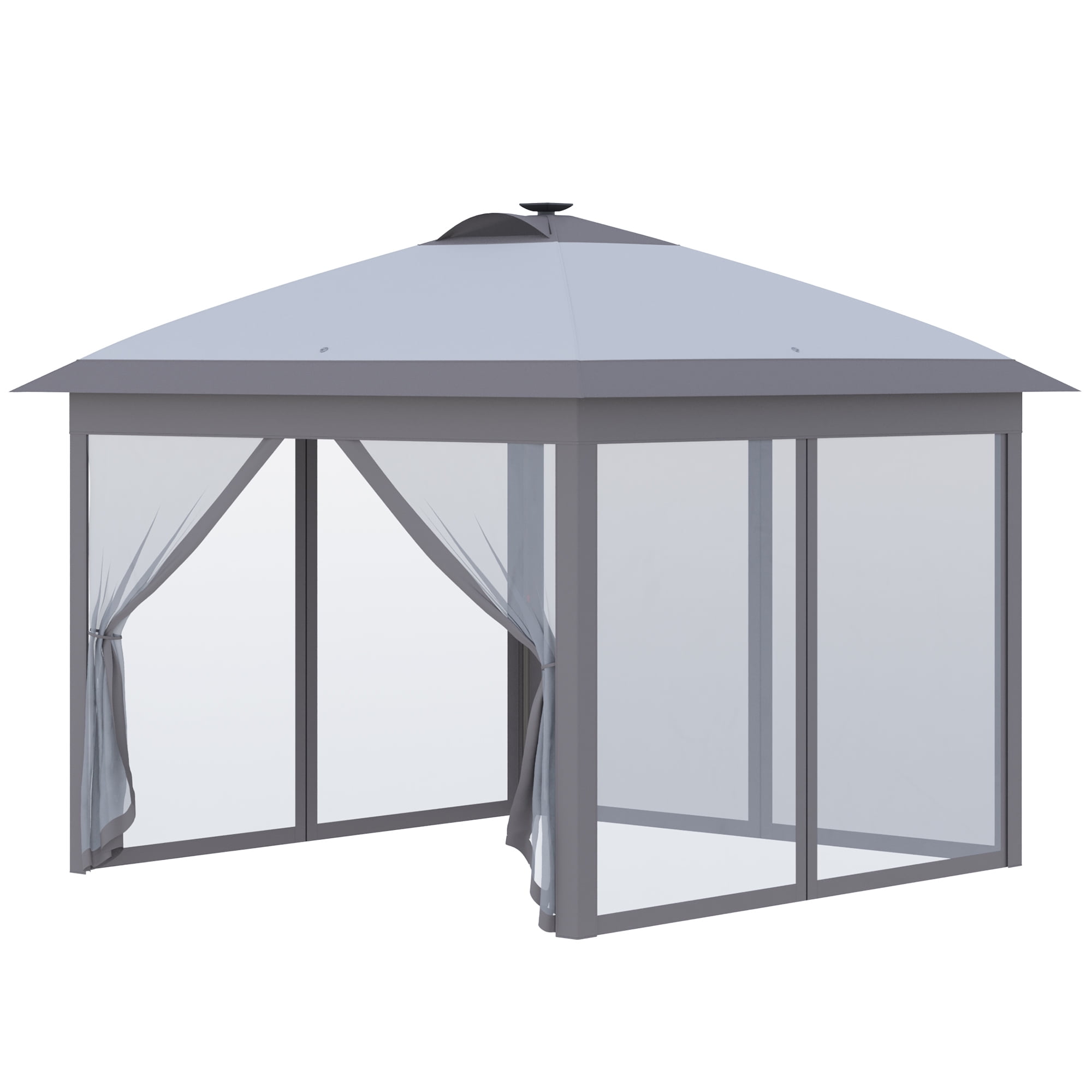 Patio Gazebo Canopy 11'x11' Pop Up Tent Mesh Mosquito Net Steel Fabric Outdoor 