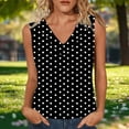 thumbnail image 2 of Ashirexll Sleeveless Tops for Women, Fashion Polka Dots V-Neck Sleeveless Blouses Printed Summer Tops, 2 of 6