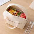 thumbnail image 4 of Corduroy Insulated Lunch Bag Portable, Waterproof Oil Resistant Lunch Tote for Work and School, Aluminum Foil Cooler Bag for Outdoor Picnic, Stylish Lunch Box Bag Gift for Men and Women, 4 of 7