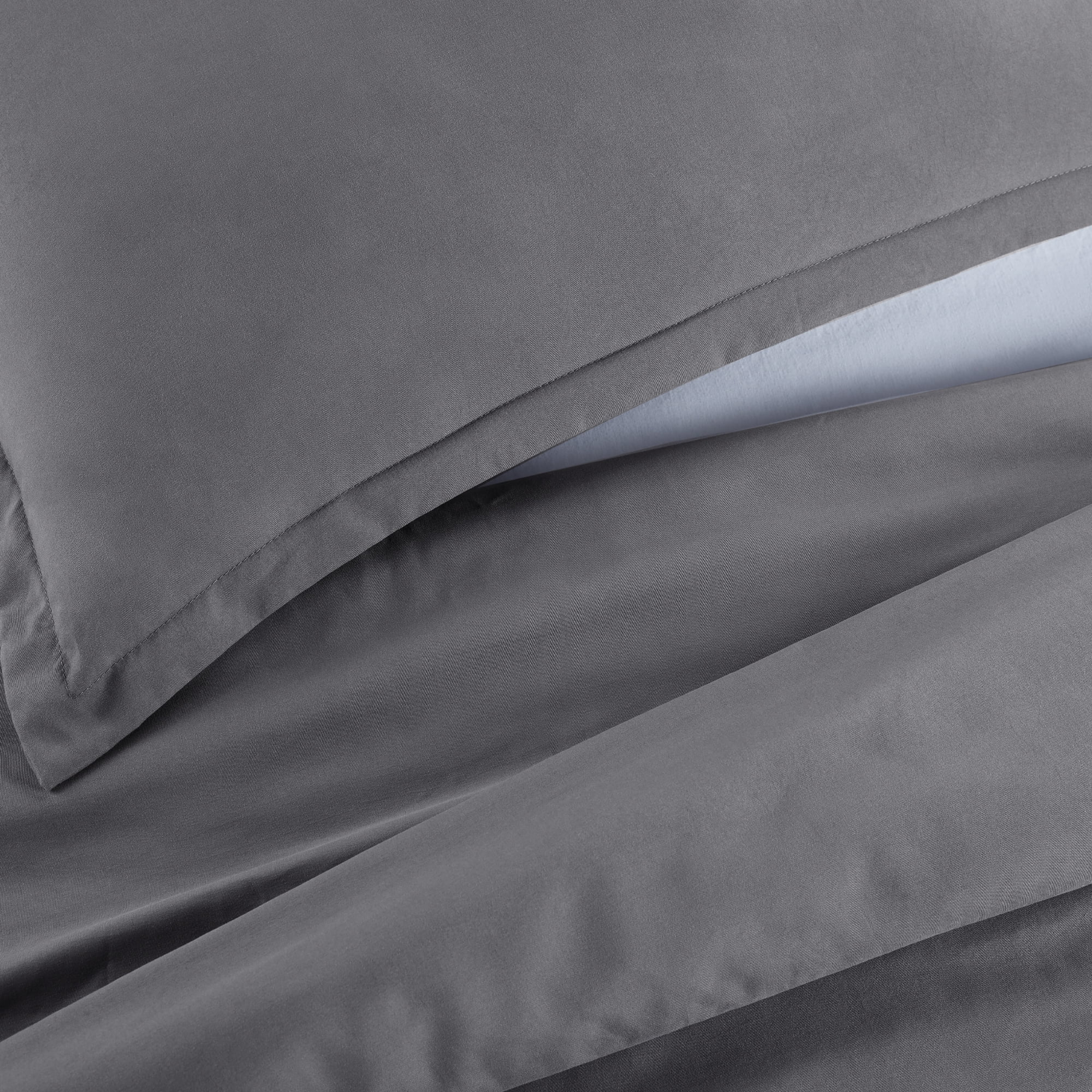 Serta Simply Clean 3-Piece Solid Duvet Set, Gray, Full/Queen