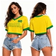 thumbnail image 2 of Soccer Jersey for Women Y2K Short Sleeve Mesh Crop Tops Baggy Streetwear Summer Shirt Personlized Fans Apparel,Green,L, 2 of 6