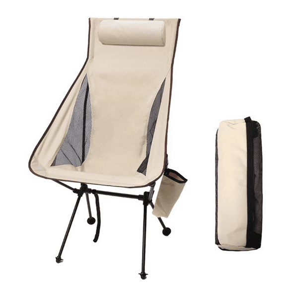 Portable Folding Recliner Outdoor Moon Chair with Pillow Outdoor Fishing Chair Moon Chair Recliner Outdoor Folding Chair,1 x Camping Chair,As Shown