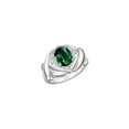 thumbnail image 1 of RYLOS Bagues pour Femmes Bague en Or Blanc 14K XOXO Câlins et Baisers Bague Pierre Précieuse 9x7 mm et Diamant Saphir Vert Bijoux pour Femmes Taille 7, 1 of 7