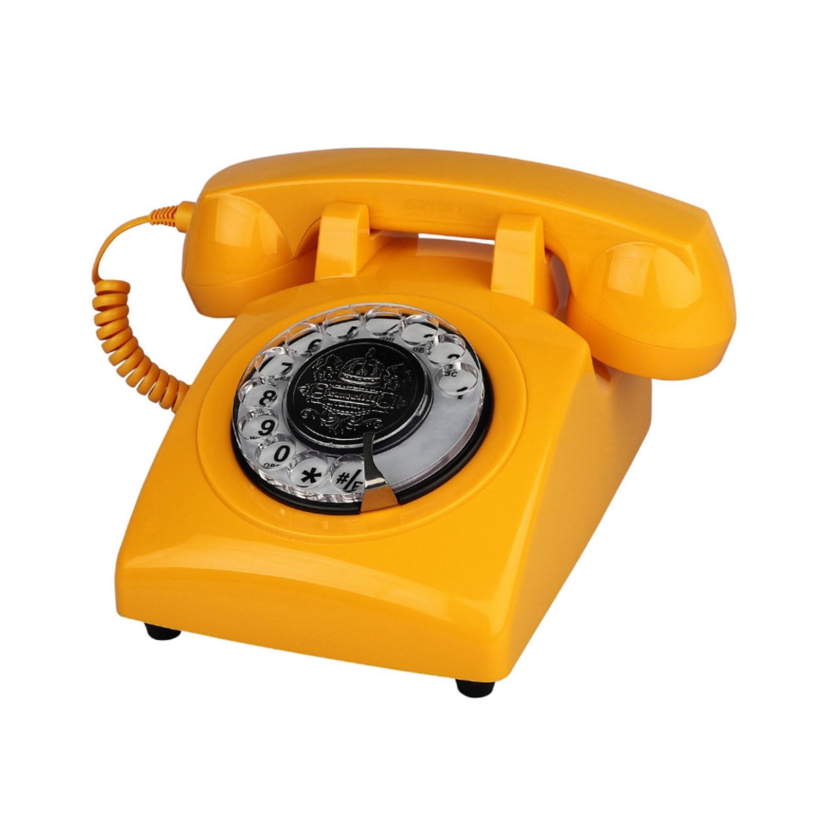 TelPal Orange Corded Retro Phone,Old Fashion Landline Telephone with