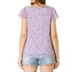thumbnail image 3 of INSPIRAR CHIC Blusa Floral para Mujeres del Día de San Valentín Casual de Verano Cuello Cuadrado Chifón de Manga Corta con Volantes 3XL Púrpura, 3 of 7