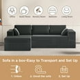 thumbnail image 2 of 108” Modern L-Shaped Sofa for Living Room, Modular Sectional Sofa with Deep Seat, Oversized 3-Seater Couch with L-Shaped Chaise, No Assembly Required (Left-Facing Chaise, Dark Grey), 2 of 7