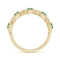 thumbnail image 2 of ANGARA Natural Art Deco Style Emerald Scalloped Anniversary Ring in 14K Yellow Gold for Women (Size-2.4mm) | May Birthstone, Birthday, Anniversary, Jewelry Gift for Women | Natural Emerald Ring, 2 of 9