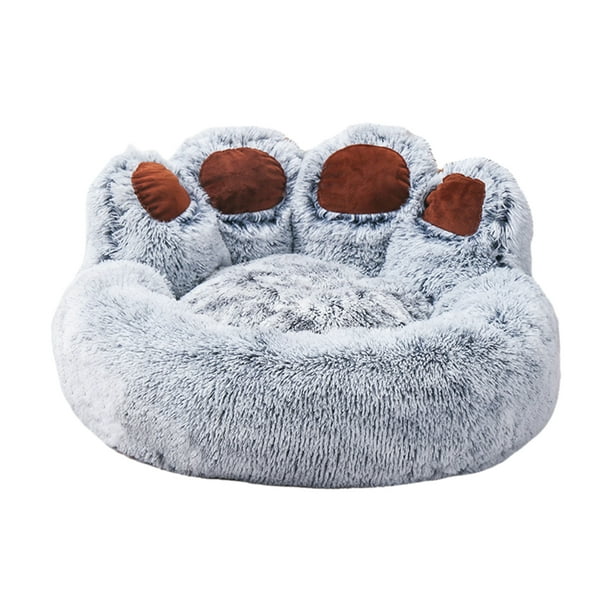 Plush Dog Bed Bear Paw Shape Pet Bed for Cats and Dogs Cute Soft Dog