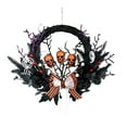 thumbnail image 2 of Guirnaldas de Halloween, decoraciones de Halloween, adornos de Halloween, corona de calavera de simulación de Halloween, bolas navideñas, decoración de fiesta aterradora, colgante de puerta, corona mo, 2 of 5