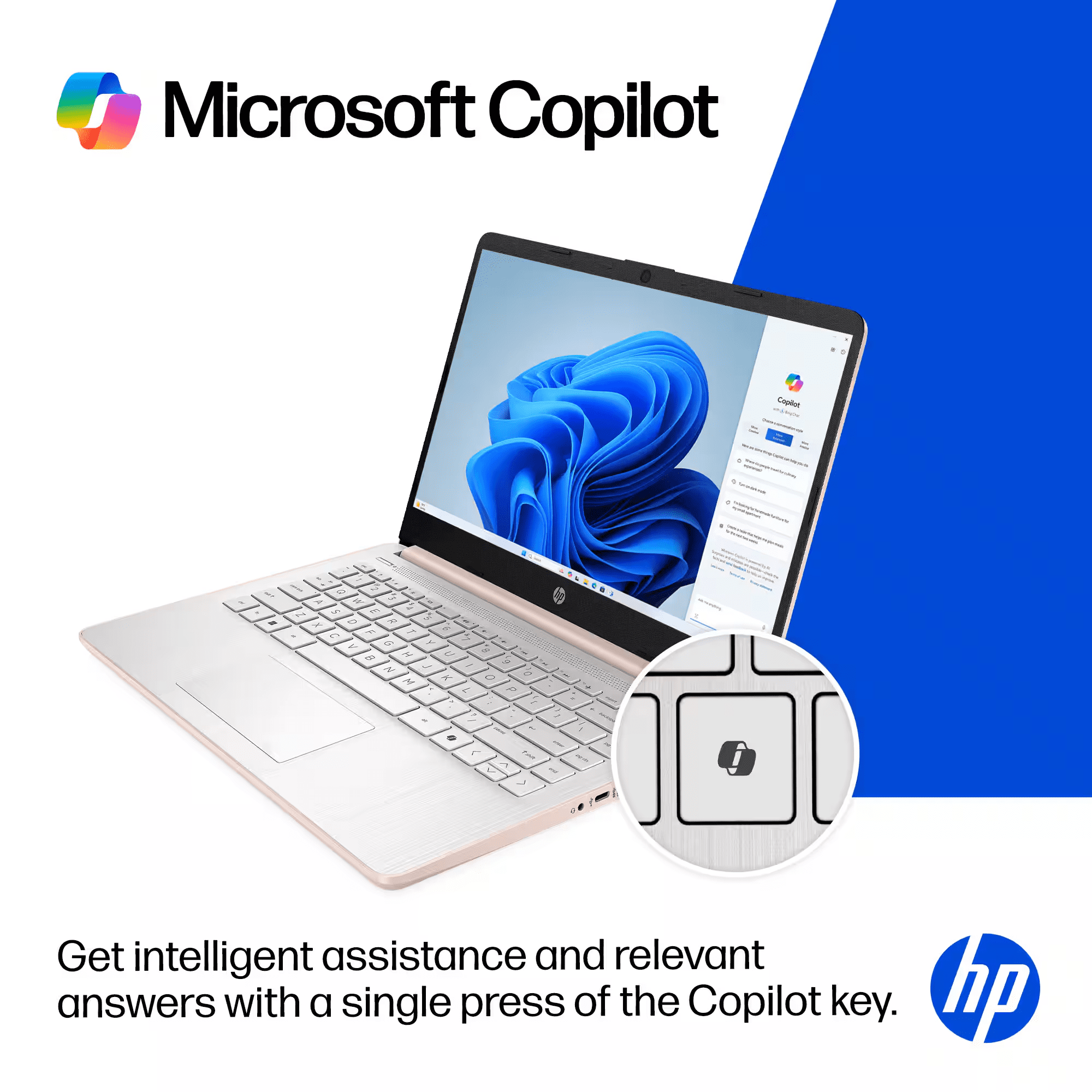 HP 14 inch Laptop Ultra Thin, Office 365 included, Intel N4500 Processor, 16GB RAM, 64GB EMMC + 256GB SSD, HDMI, Windows 11 S, Free Wireless Mouse (Rose Gold)