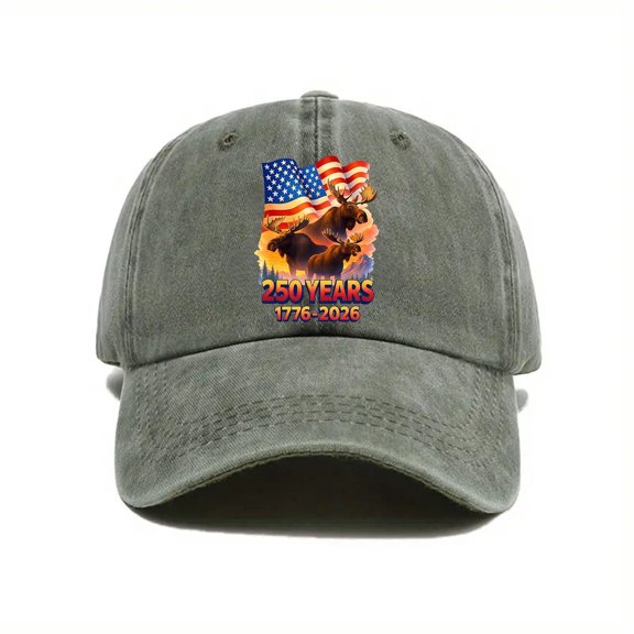 250 Anniversary USA Hat 250th Birthday Freedom Hats for Womens Mens Cool Washed Distressed Unisex Baseball Caps, Green, One Size