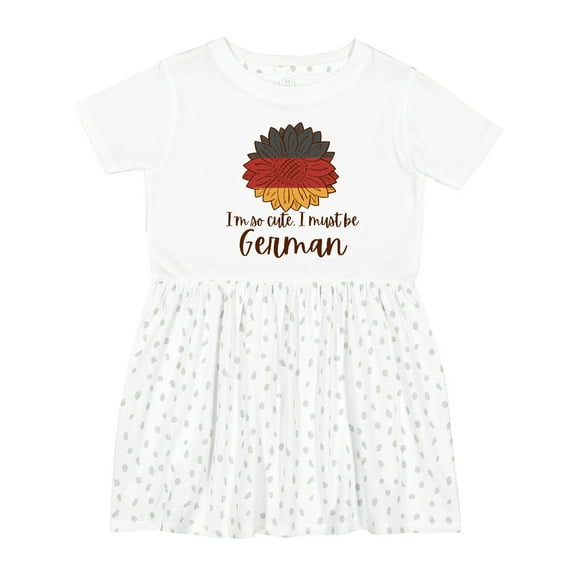Inktastic I'm So Cute, I Must Be German Sunflower Girls Toddler Dress