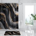 thumbnail image 3 of Bath Mat Rug Super Absorbent Quick Dry Thin Bathroom Rugs Fit Under Door Non Slip Rubber Backed Bathroom Floor Mat for in Front of Bathtub Sink Shower (20"x32", Marble, Black Gold), 3 of 6
