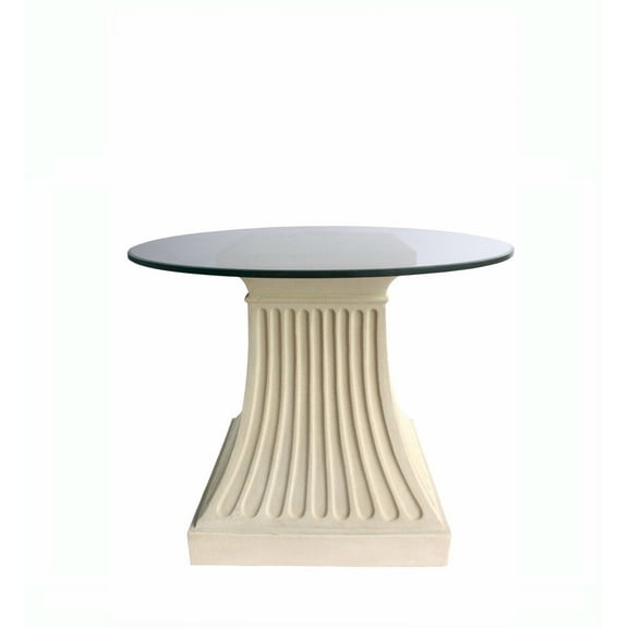 Anderson Teak Fluted Pedestal Dining Table in Natural Beige