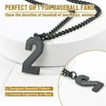 thumbnail image 3 of KeyStyle Number Pendant Necklace for Men Baseball Necklace Black Plated Athlete Sports Chain Necklace Anniversary Gifts Jewelry for Men, 3 of 10
