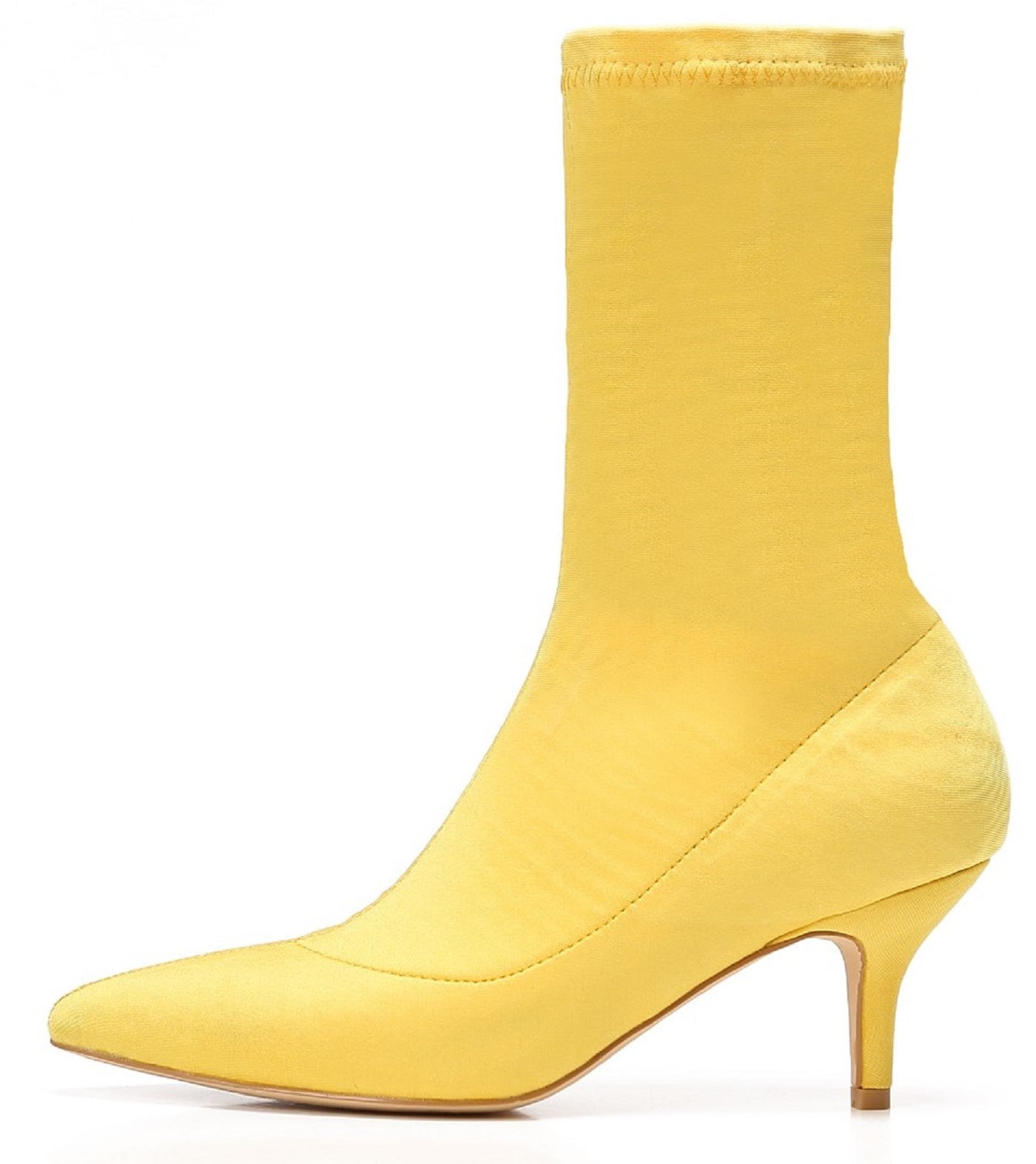 Mackin J 2241 Elastic Stretchy Sock Ankle High Boots Kitten Heel