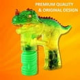 thumbnail image 3 of Haktoys Jurassic Dinosaur Bubble Gun Shooter Light Up Blower | Toy Bubble Blaster for Toddlers, Kids, Parties | LED Flashing Lights, Extra Refill Bottle, Sound-Free, Batteries Included, 3 of 5