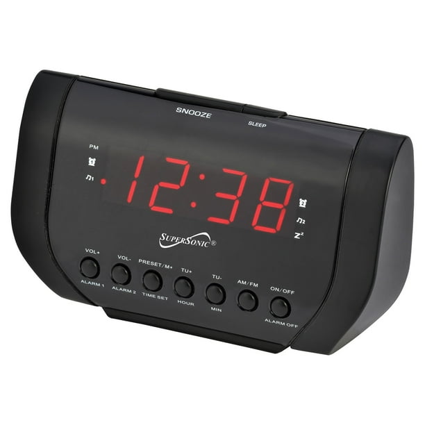 Supersonic Dual Alarm Clock Radio with USB Port