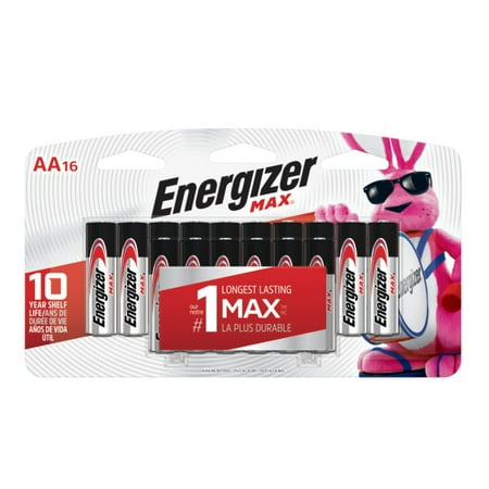 Energizer MAX Alkaline, AA Batteries, 16 Pack
