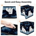 thumbnail image 4 of Polar Bear Foldable Storage Baskets with Handle, 10.8"x10.5"x10.6", Large Capacity Cube Organizer Storage Cubes, 4 of 6