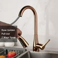 thumbnail image 3 of Rose Golden Kitchen Faucet Pull Down Sink Faucets, 360 Rotation Deck Mounted Faucet Cold and Hot Mixer Tap, 3 of 7