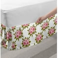 thumbnail image 2 of Japanese Bed Skirt, Blossoming Sakura Flowers Coming of the Spring Nature Arrangement, Elastic Bedskirt Dust Ruffle Wrap Around for Bedding Decor, 4 Sizes, Pale Pink White, by Ambesonne, 2 of 2