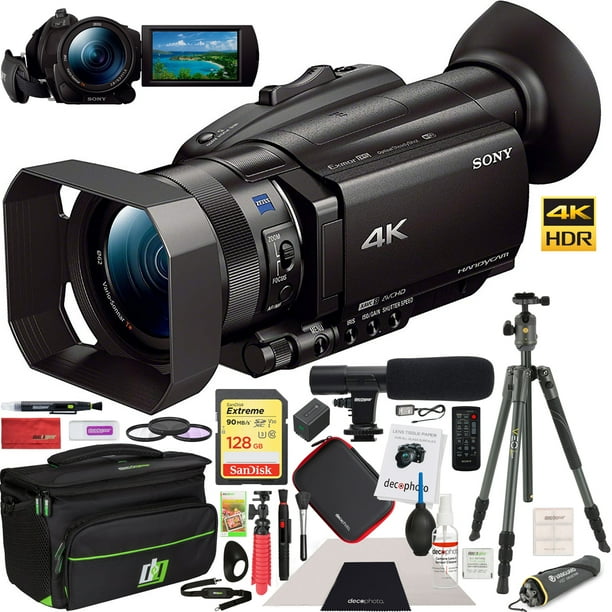 Sony FDRAX700/B 4K HDR Camcorder Bundle with 128GB Memory Card