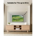 thumbnail image 2 of VEVOR TV Stand, Boho Entertainment Center for TVs up to 59 in, 350 lbs Load Capacity, TV Media Console Table with Adjustable Open Storage Shelves & Sliding Door for Living Room, Bedroom, Burlywood, 2 of 9