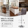 thumbnail image 2 of SAETSFEG Bar Stools Set of 2, Thickened Seat Cushion Adjustable Swivel Bar Stool with Backrest, Counter Height PU Leather Bar Chairs for Kitchen Island, Dining Room, Darkbrown, 2 of 7