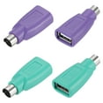 thumbnail image 1 of Uxcell 4Pcs PS/2 a USB, Adaptador PS/2 a USB Macho a USB Hembra Verde, Púrpura, 1 of 7