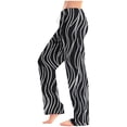 thumbnail image 2 of Comfy Lounge Pants Capri Pajama Pants Women Printed Elastic Waistband Drawstring Pocket Fashionable Pajama Full Length Pants Black L, 2 of 6