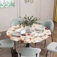 thumbnail image 5 of Grey Pumpkins Fall Round Tablecloth for 55-60 Inch Tables, Fitted Table Cover with Elastic Edge, Botanical Thanksgiving Floral Waterproof Outdoor Table Cloth Protector for Patio Garden Dinner Picnic, 5 of 9