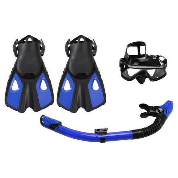 Adult Snorkeling Equipment,Panoramic Snorkeling Set,Black & Blue