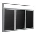 thumbnail image 2 of Ghent 48"x72" 3-Door Silver Aluminum Headliner Fabric Letterboard Red, 2 of 4